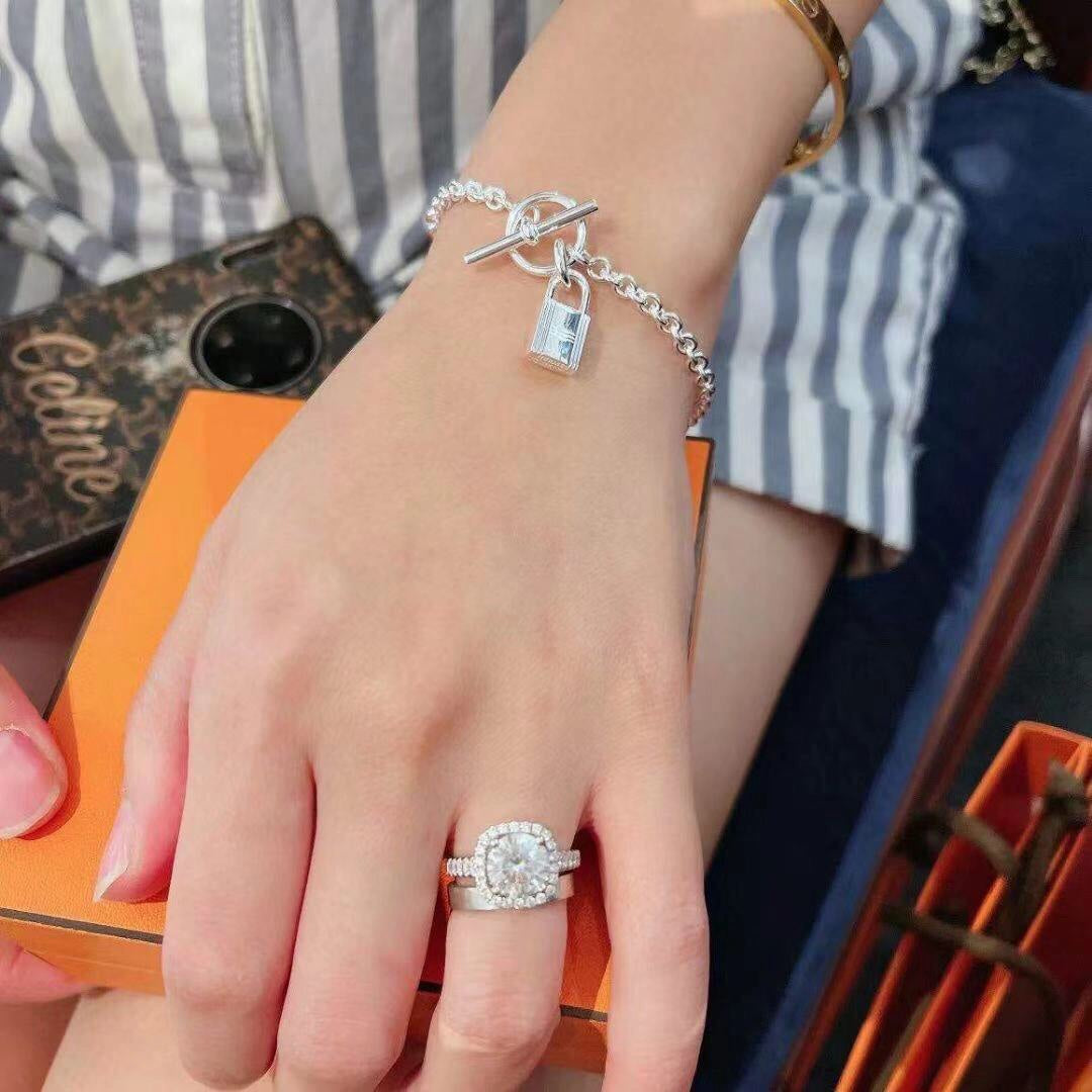 kelly silver lock bracelet sla177