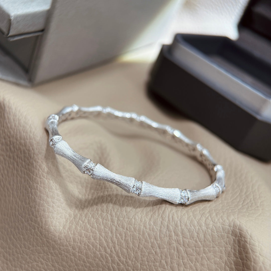 fashion bamboo brushed silver bracelet sla181