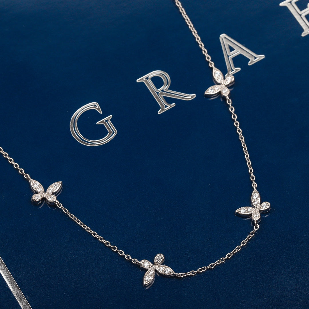 princess phantom butterfly silver necklace xla473