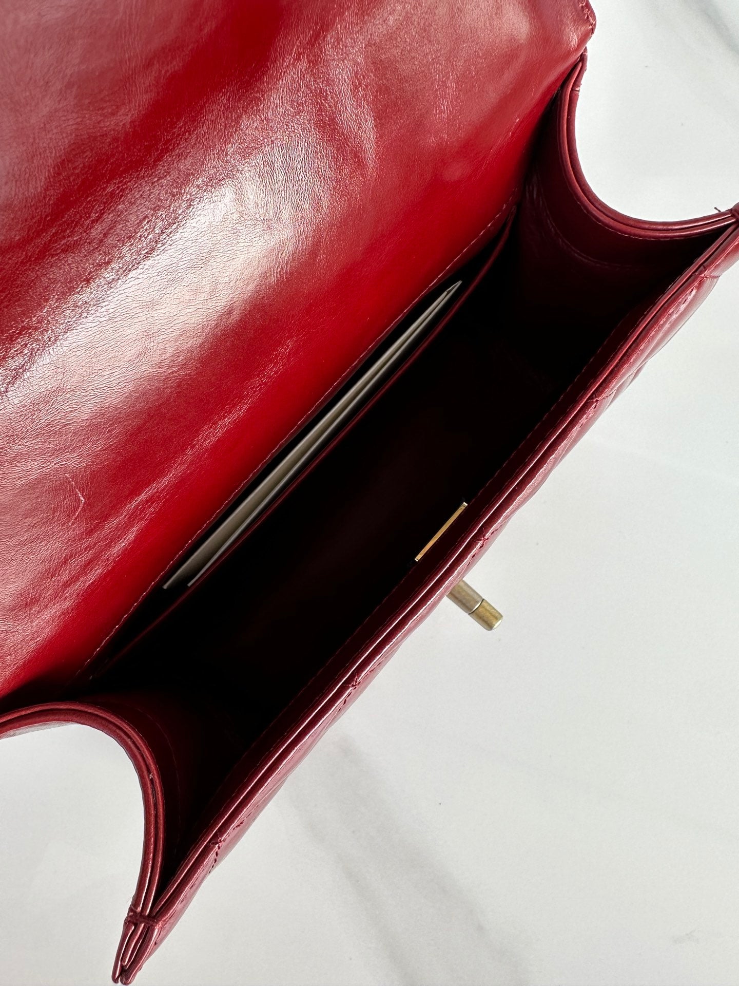 22cm red cowhide crossbody shoulder bag as2649