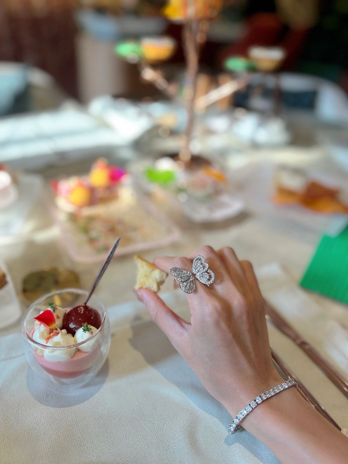 rich granny series silver butterfly diamond ring jza211