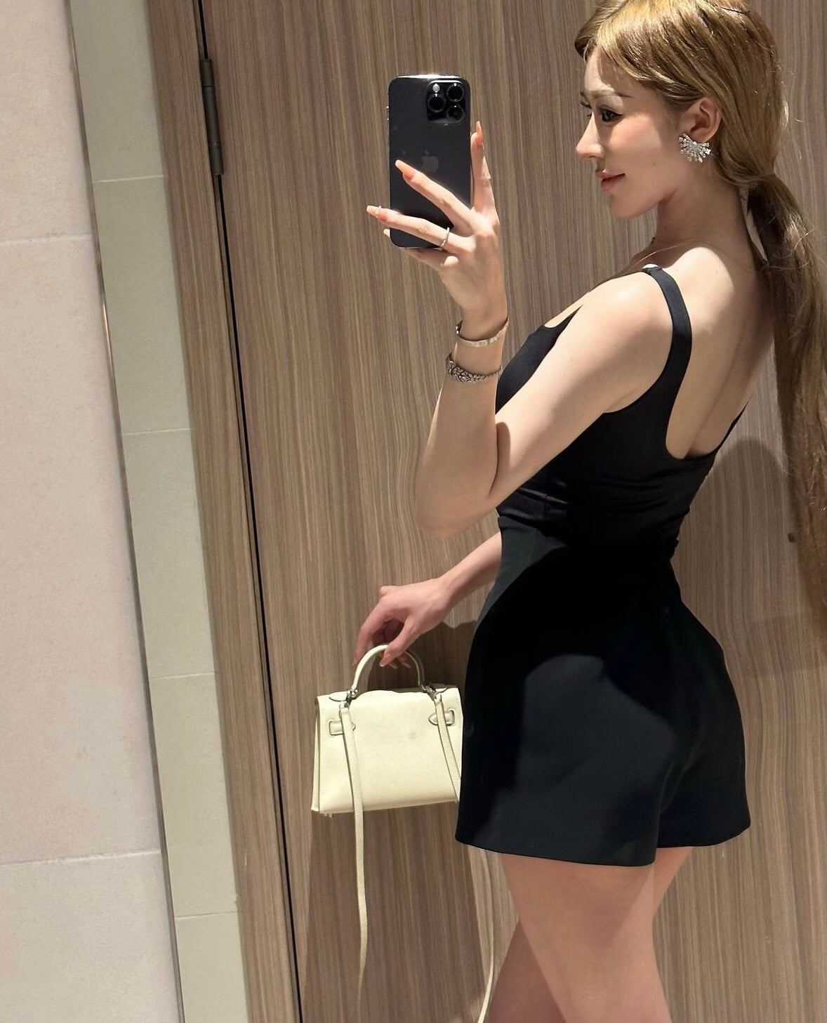 fan shaped diamond silver earrings eha763