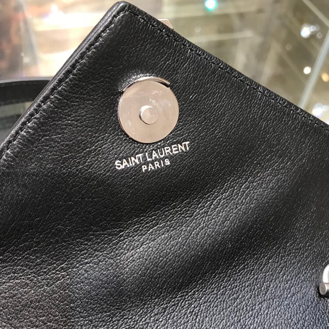 ys l 392736 shoulder bag 19cm black lambskin small size