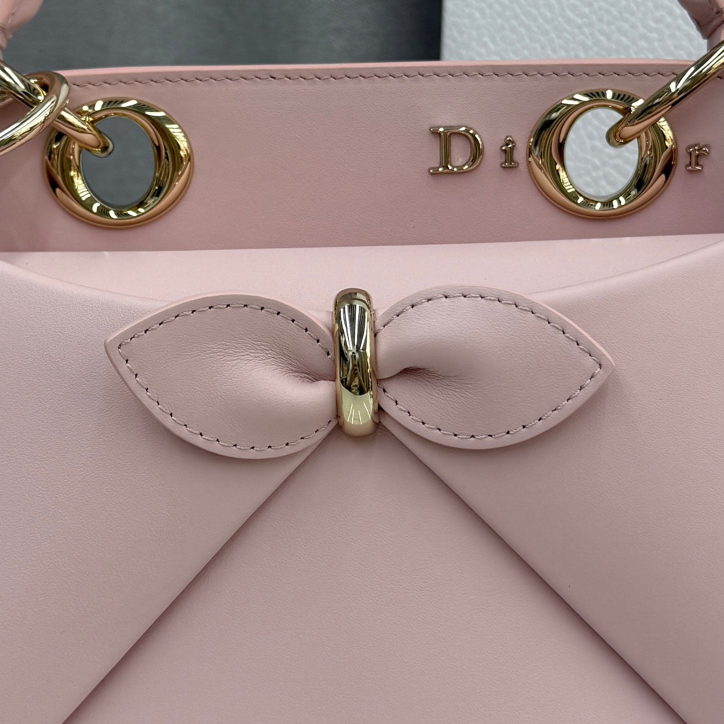 Dior Bow Tote Pink Gold Hardware DO0737 - Image 2
