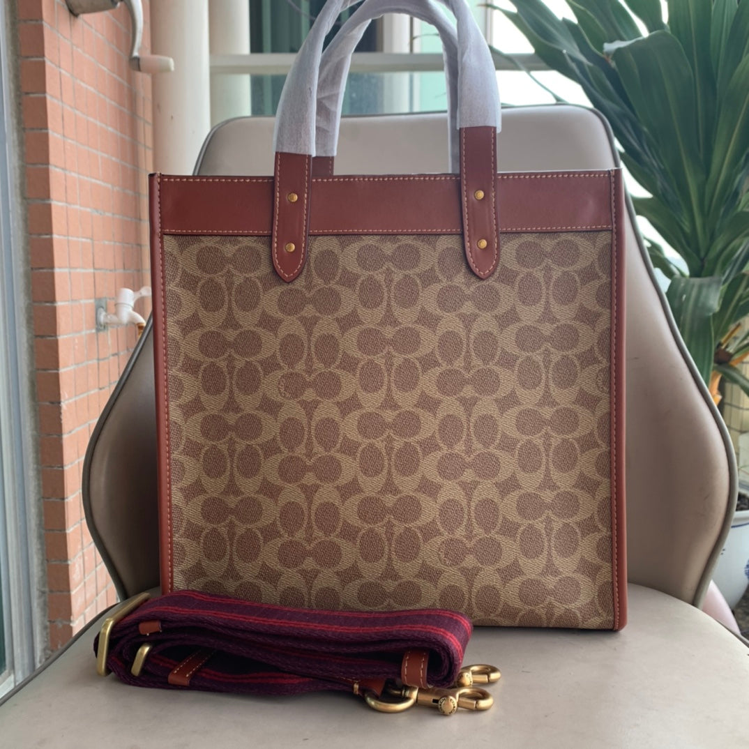 coach tote bag brown pvc 0776