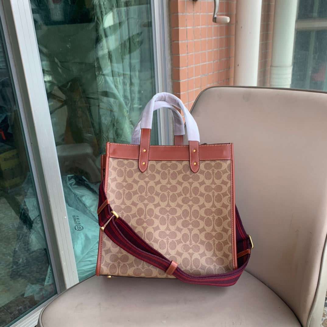 coach tote bag brown pvc 0776