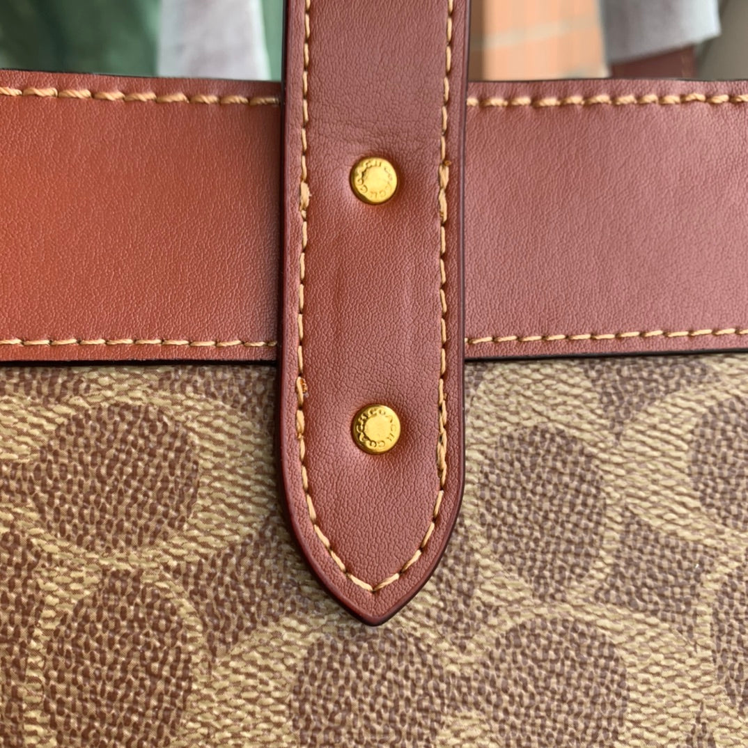 coach tote bag brown pvc 0776