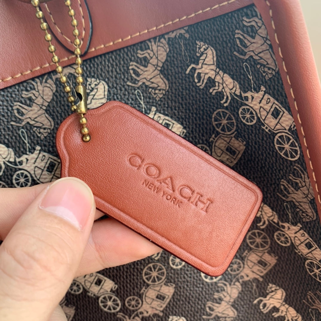 coach tote bag brown pvc 0776