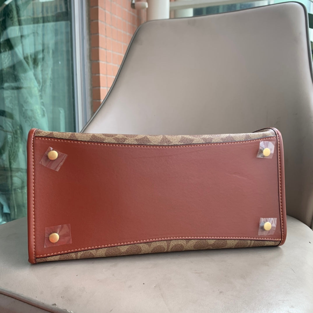 coach tote bag brown pvc 0776