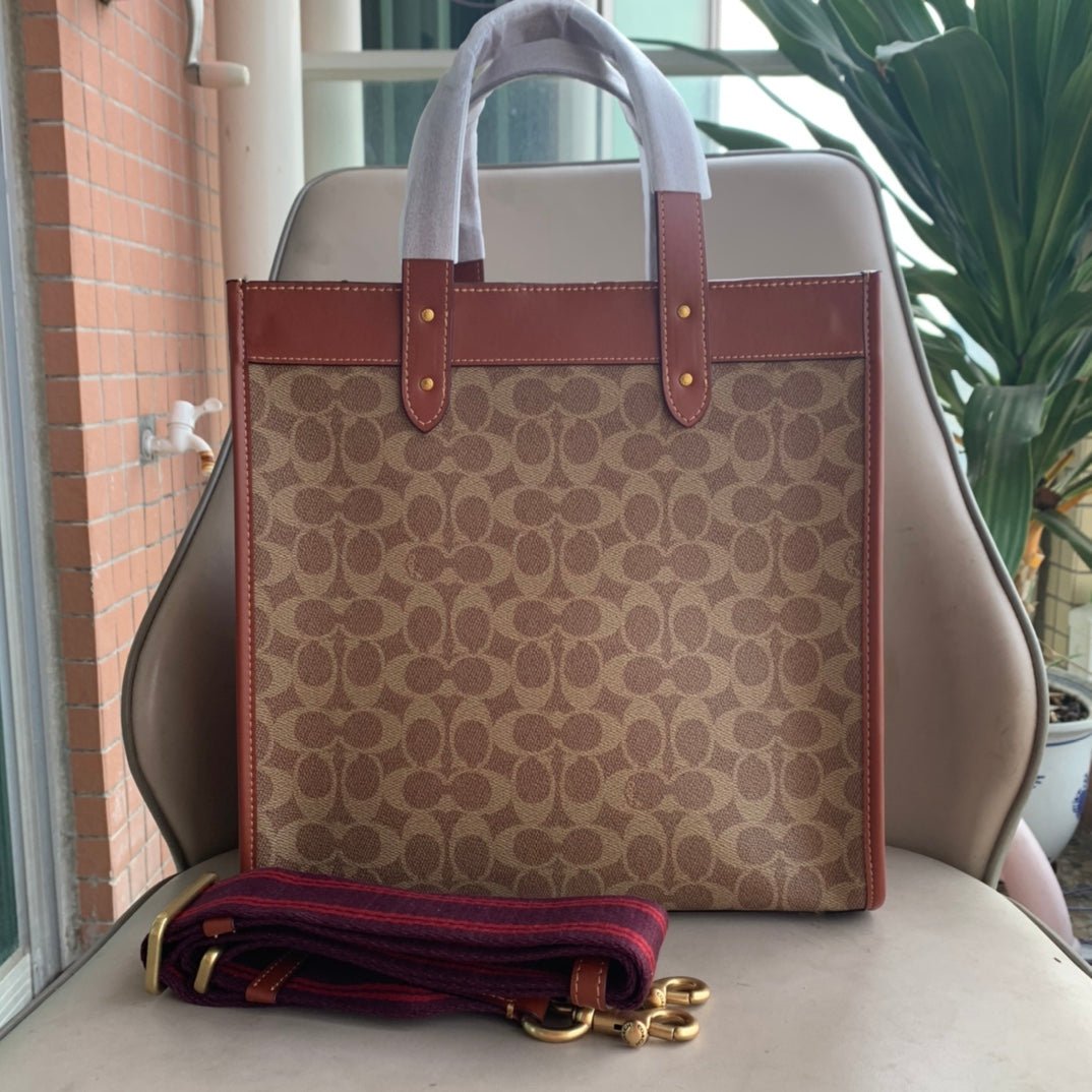 coach tote bag brown pvc 0776