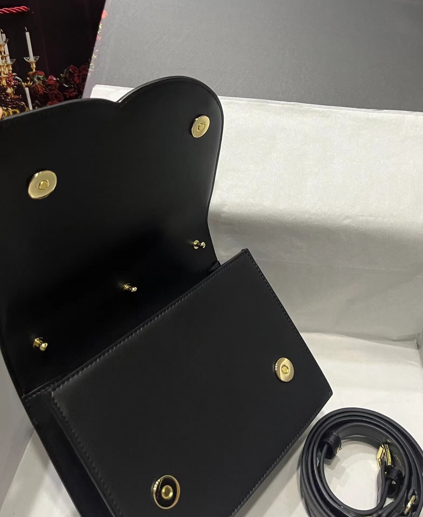 1b017 230226 dg black cowhide leather shoulder bag sling cross body bag