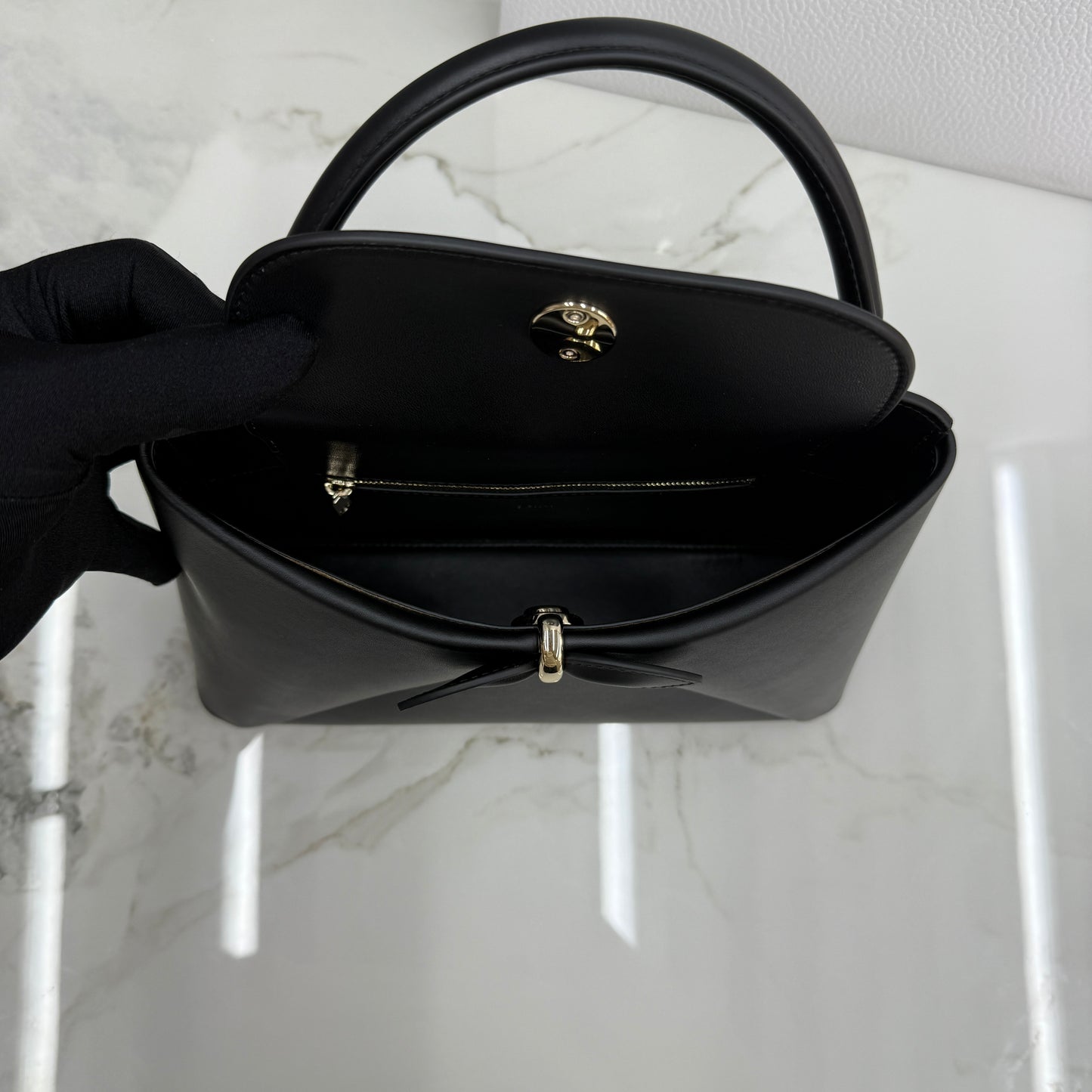 Dior Bow Tote Black Gold Hardware DO0737 - Image 8