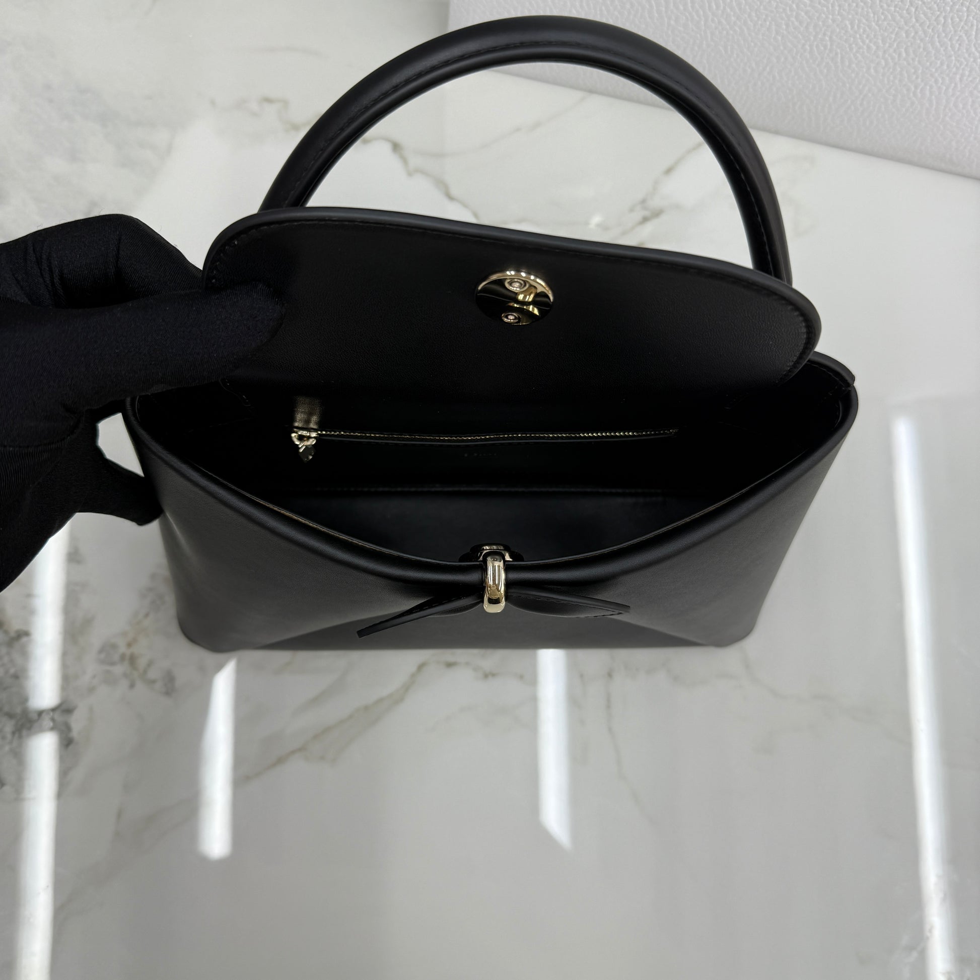 Dior Bow Tote Black Gold Hardware DO0737 - Image 8