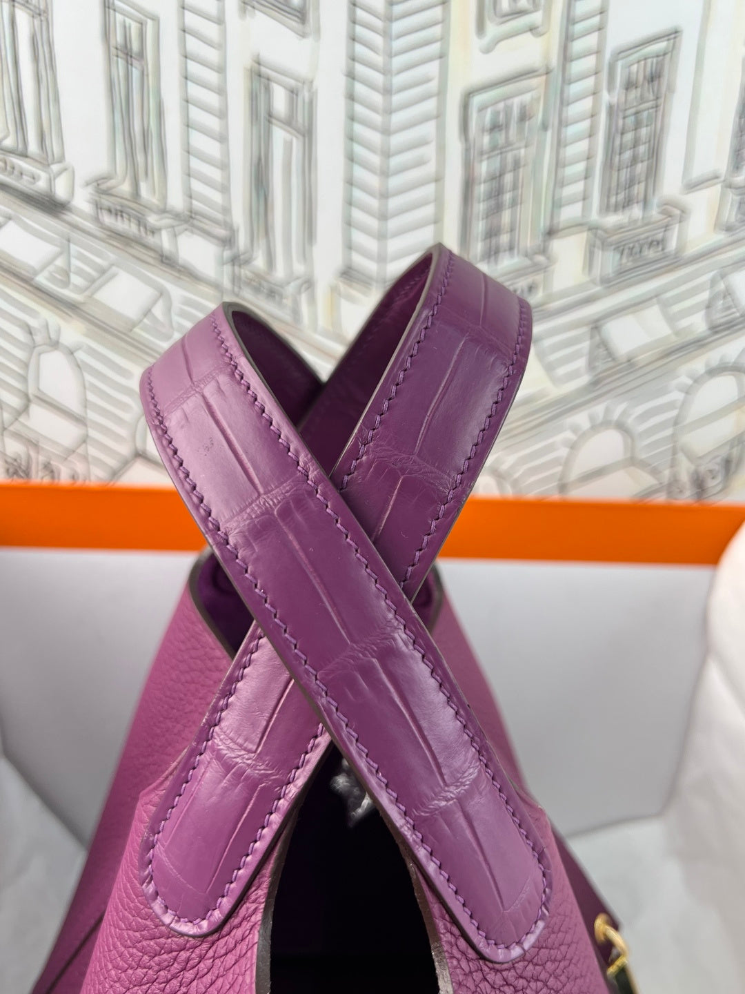 Hermes Picotin 18 Touch Crocodile Anemone Gold Hardware HM18T22