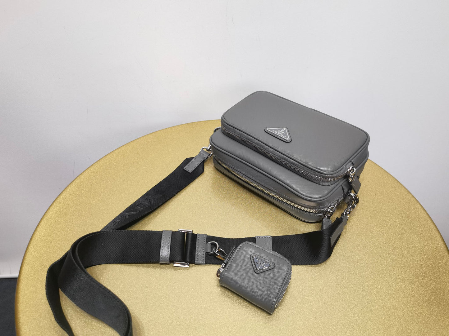 Prada Saffiano Shoulder Bag 2VH170 Black - View 9
