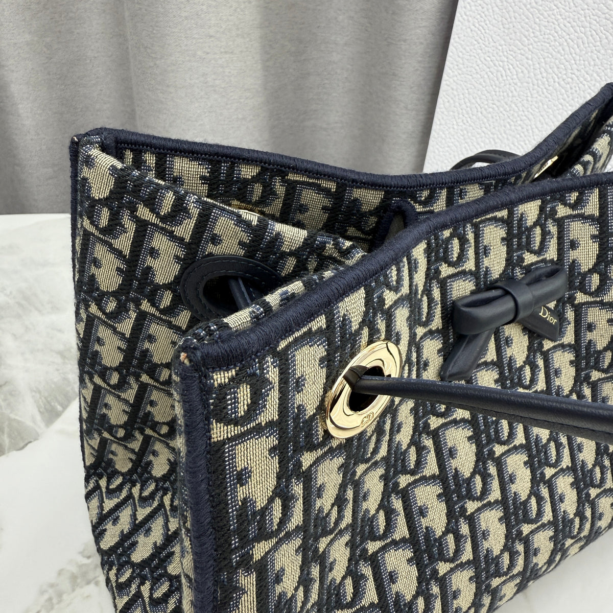 Dior Small Promenade Shopping Bag Blue Canvas M1410