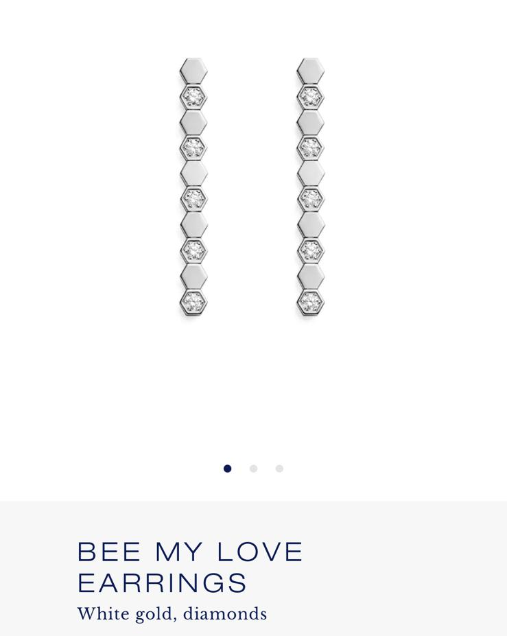 chaumet bee my love earrings white gold silver diamonds kfn260
