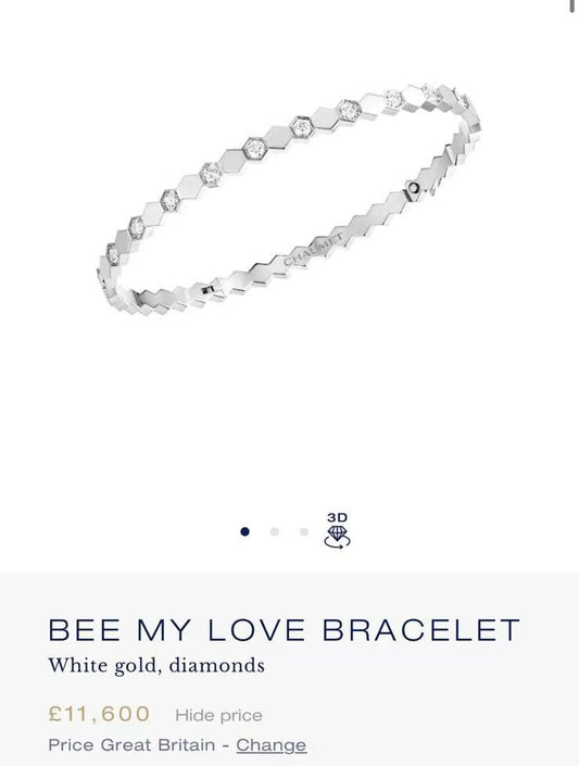 CHAUMET BEE MY LOVE BRACELET WHITE GOLD SILVER DIAMONDS KFN450