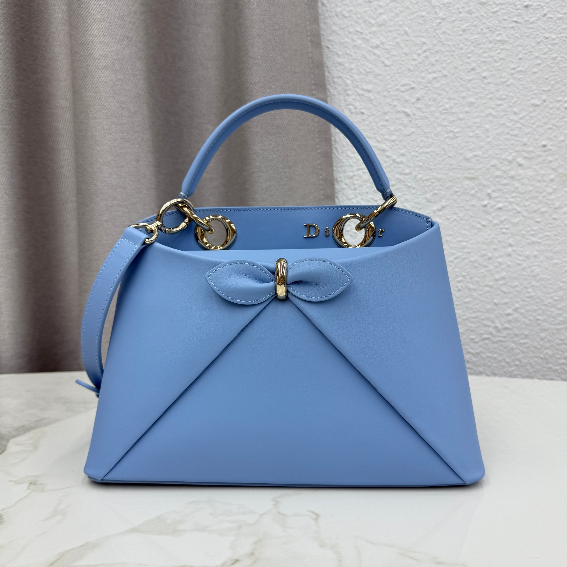 Dior Bow Tote Blue Hardware DO0737 - Image 1