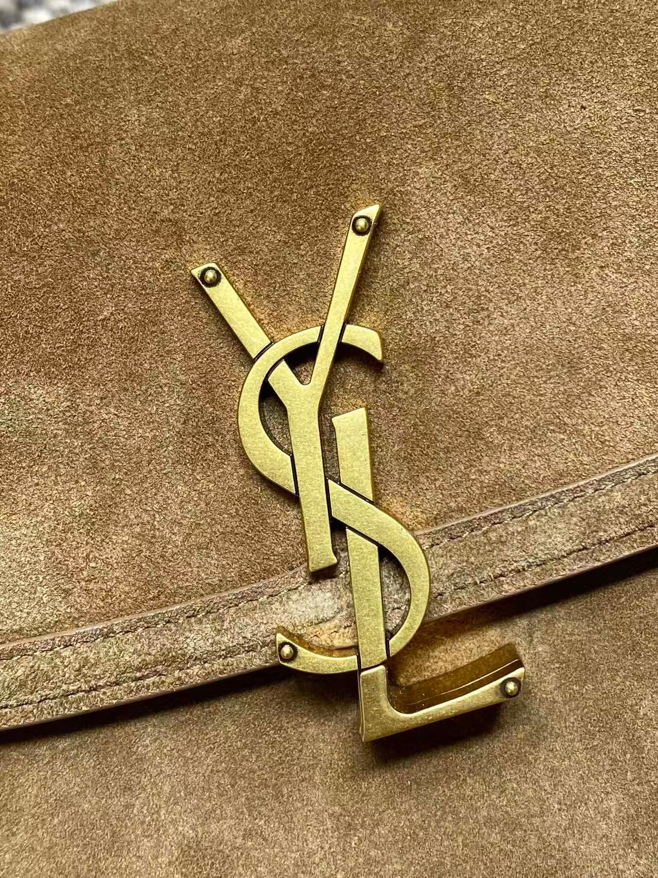 YSL Solferino suede underarm bag KT12191 Brown