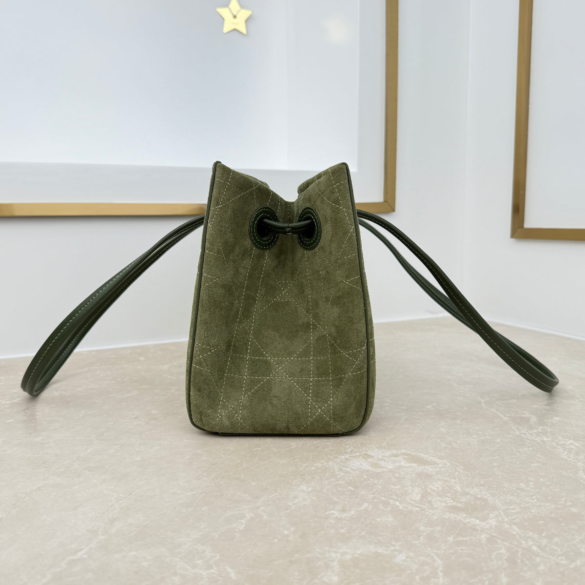 Dior Small Promenade Shopping Bag Olive Green M1410