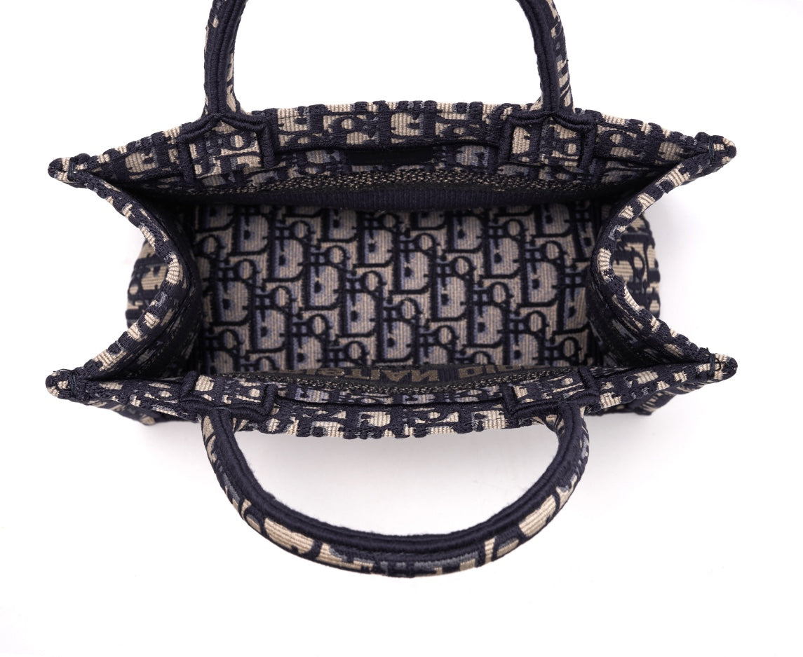 1286 book tote christian mini 26 5cm oblique blue 3 embroidery handbag