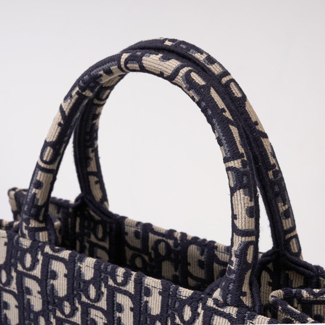 1286 book tote christian mini 26 5cm oblique blue 3 embroidery handbag