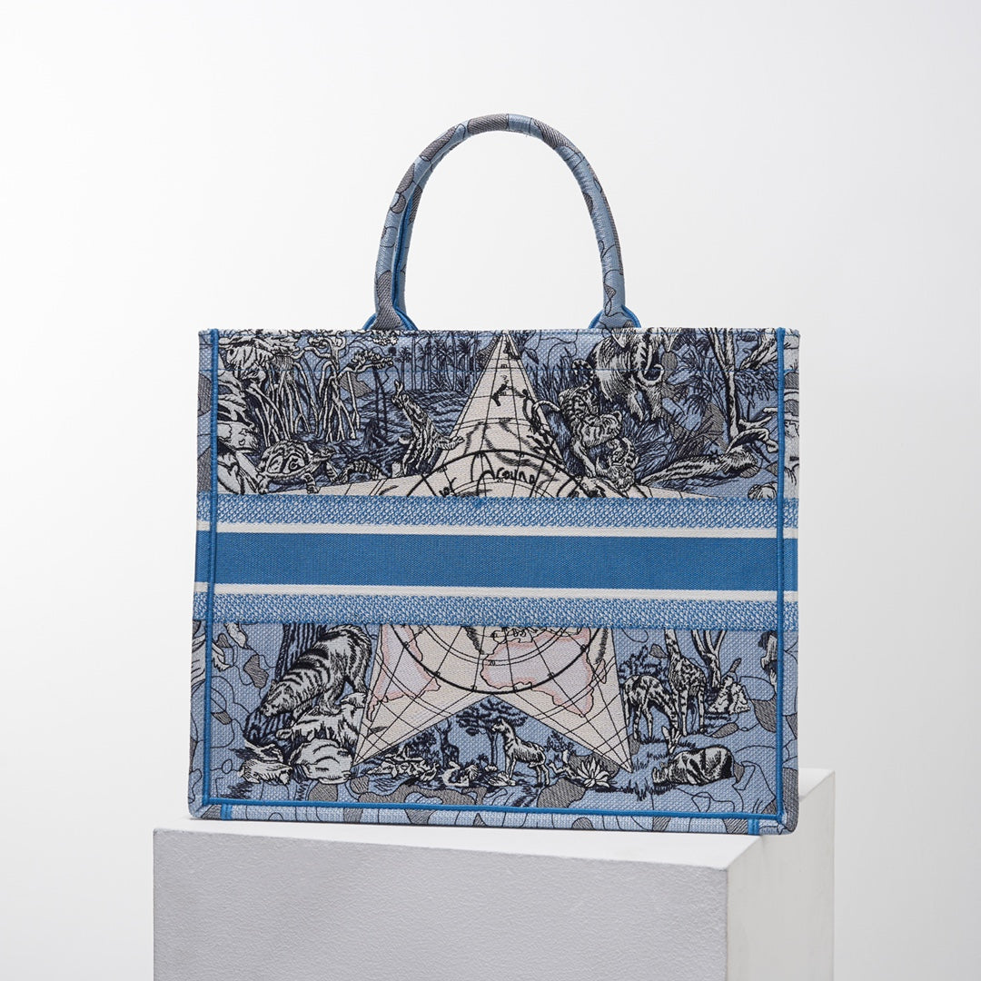 dior book tote blue big size 1286