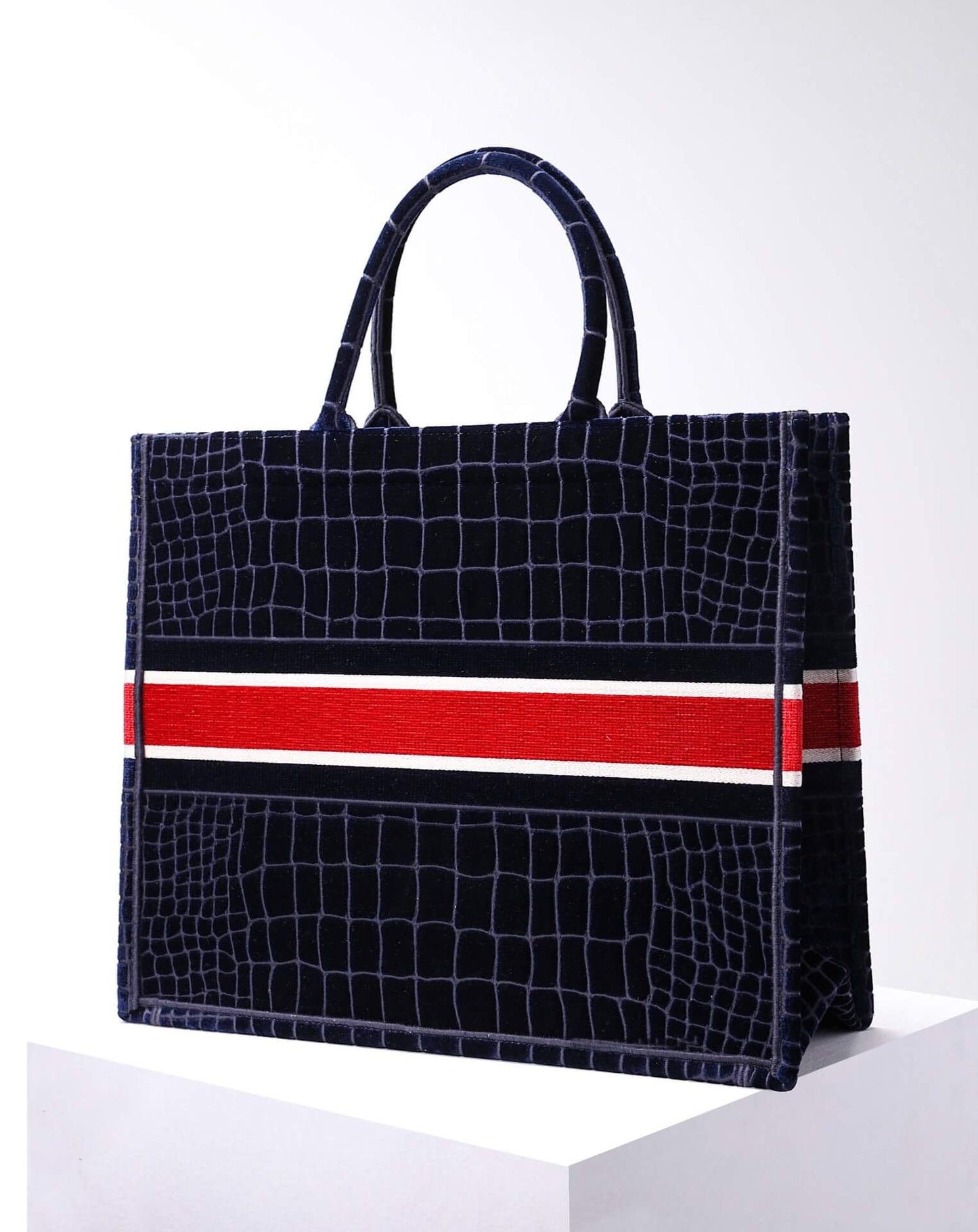 1286 book tote big size 41 5cm 36 5cm embroidery logo red handbag black