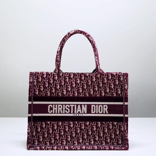 1286 book tote big size 41 5cm 36 5cm embroidery logo red handbag maroon