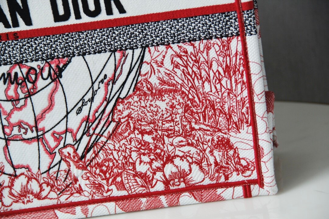 1286 book tote big size 41 5cm embroidery logo red handbag