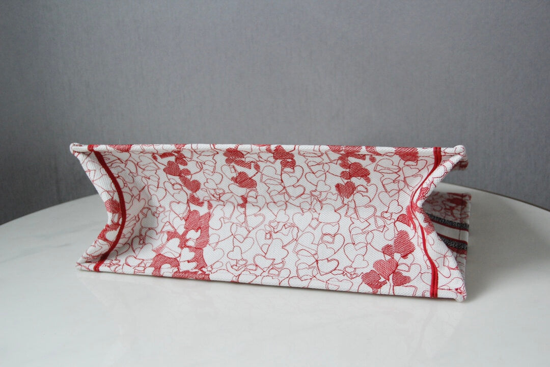 1286 book tote big size 41 5cm embroidery logo red handbag