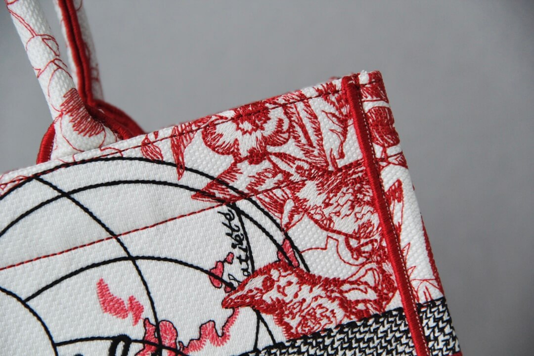 1286 book tote big size 41 5cm embroidery logo red handbag