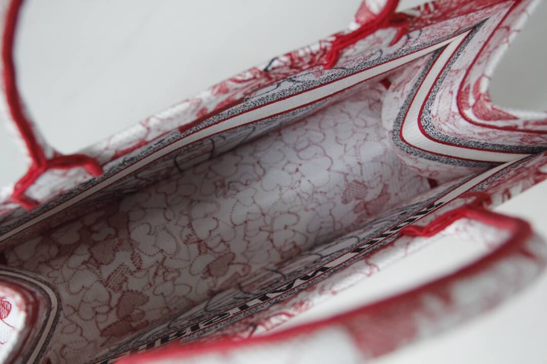 1286 book tote big size 41 5cm embroidery logo red handbag