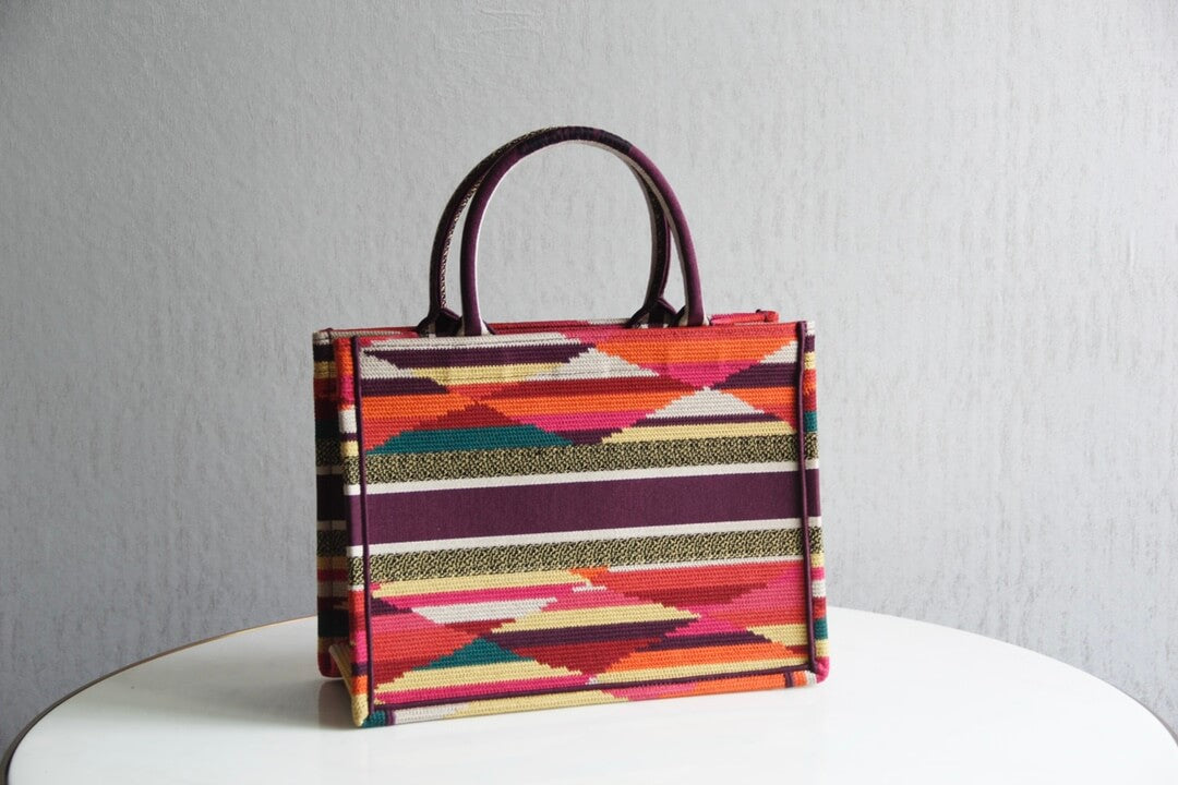 1286 book bag tote embroidery 36 5cm 41 5cm handbag red 3