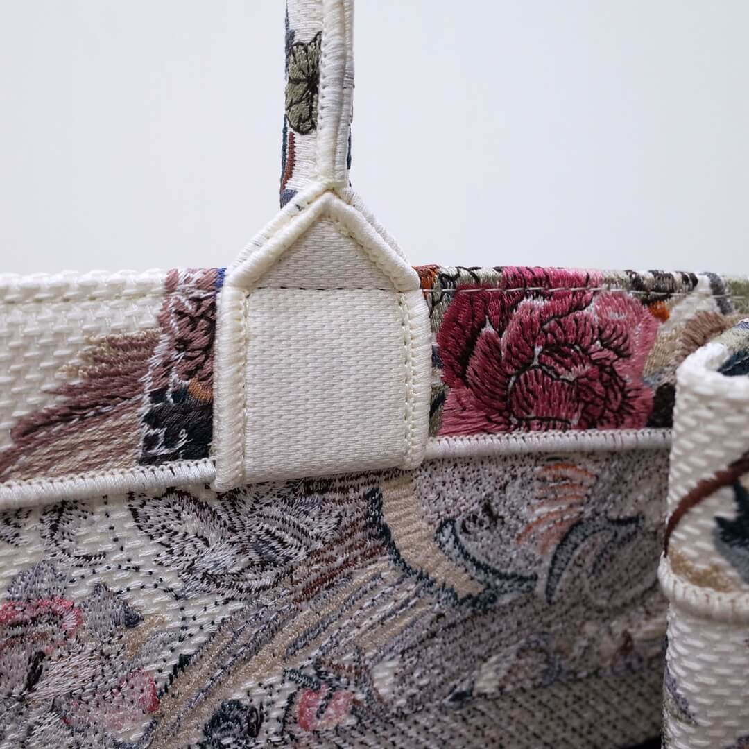 1286 book bag tote embroidery 36 5cm 41 5cm handbag white printing