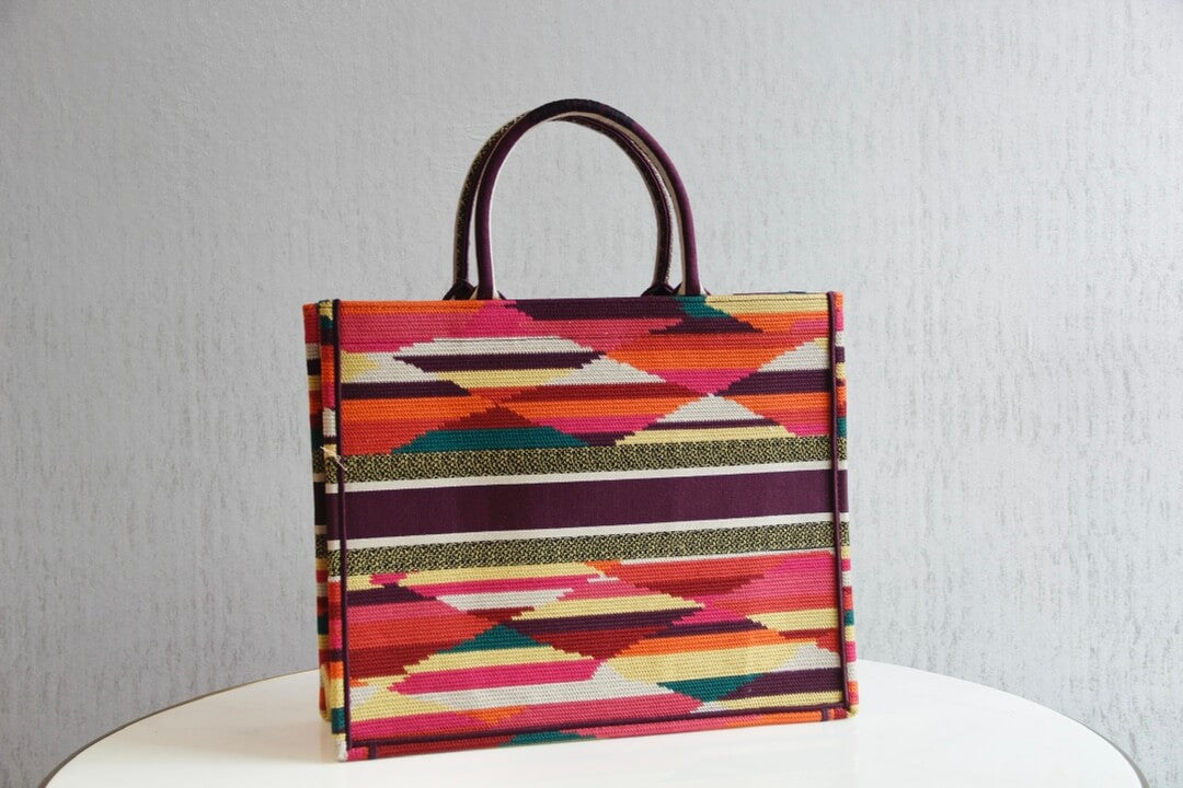 1286 book bag tote embroidery 36 5cm 41 5cm handbag red 3