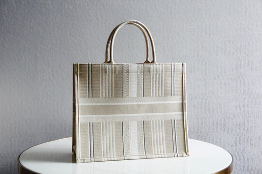 1286 book bag tote embroidery khaki 36 5cm 41 5cm handbag