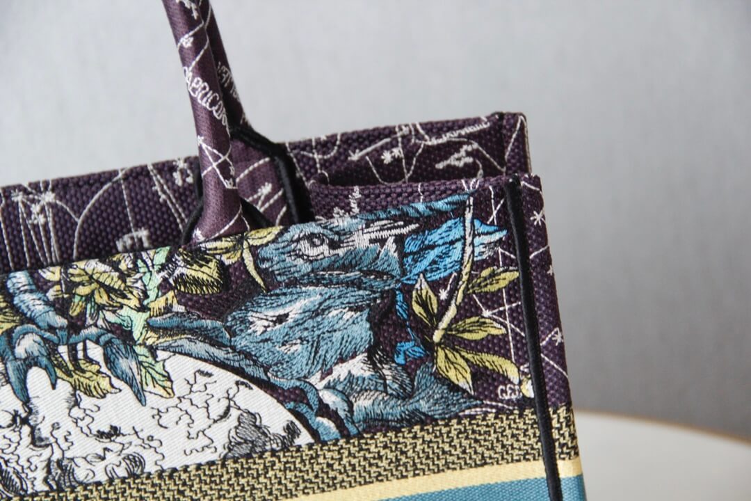 1286 book bag tote embroidery blue white 36 5cm 41 5cm handbag