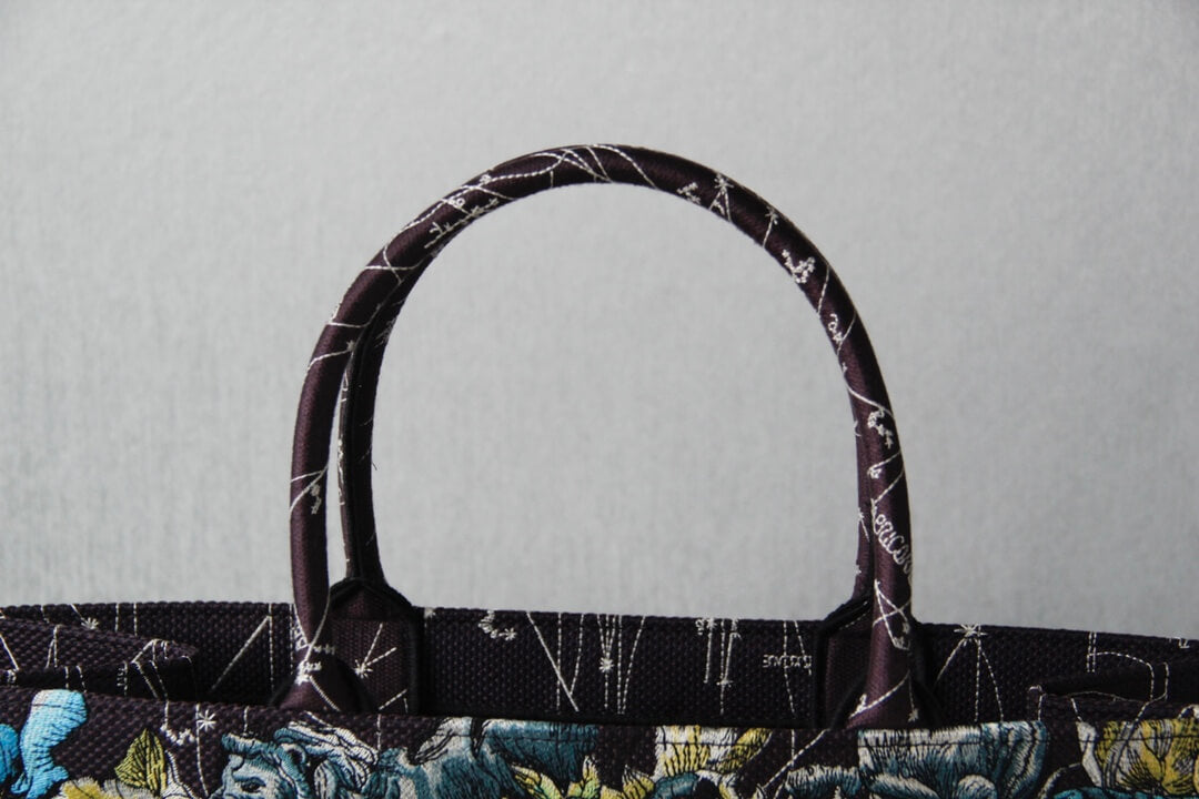 1286 book bag tote embroidery blue white 36 5cm 41 5cm handbag