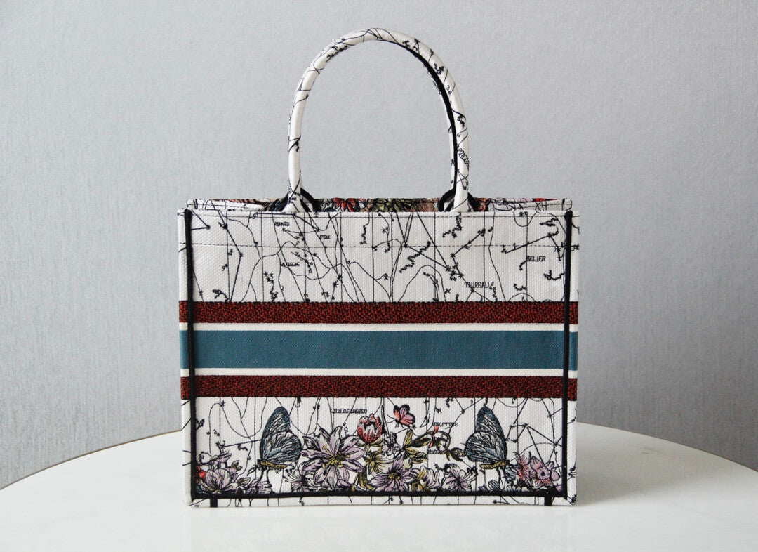 1286 book bag tote embroidery red printing 36 5cm 41 5cm handbag