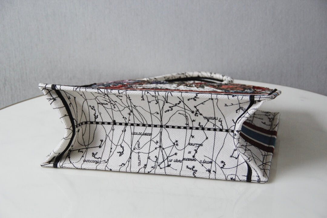 1286 book bag tote embroidery red printing 36 5cm 41 5cm handbag