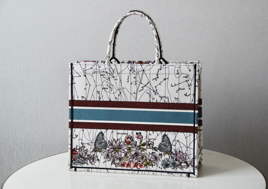 1286 book bag tote embroidery red printing 36 5cm 41 5cm handbag