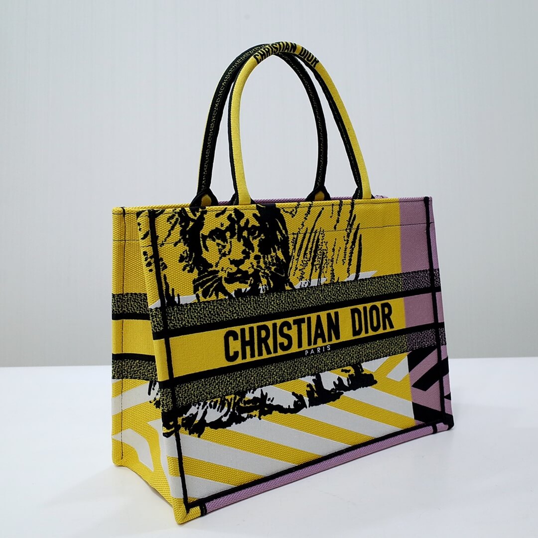 1286 book bag tote embroidery yellow 36cm handbag