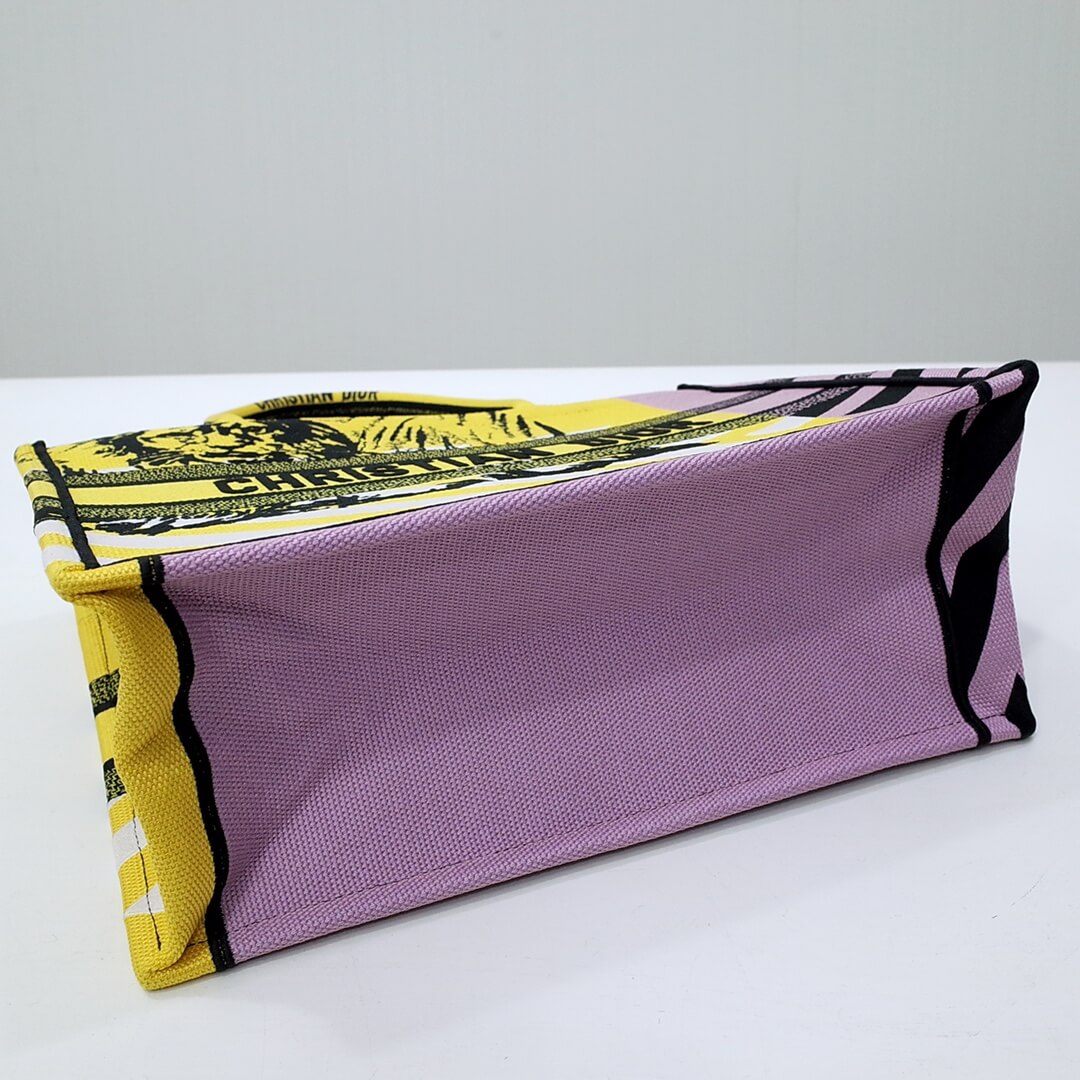 1286 book bag tote embroidery yellow 36cm handbag