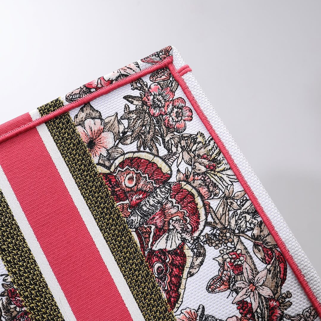 1286 book tote big size 36 5cm 41 5cm oblique embroidery white red 2