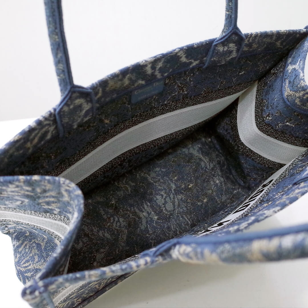 1286 book tote big size 36 5cm 41 5cm oblique embroidery blue