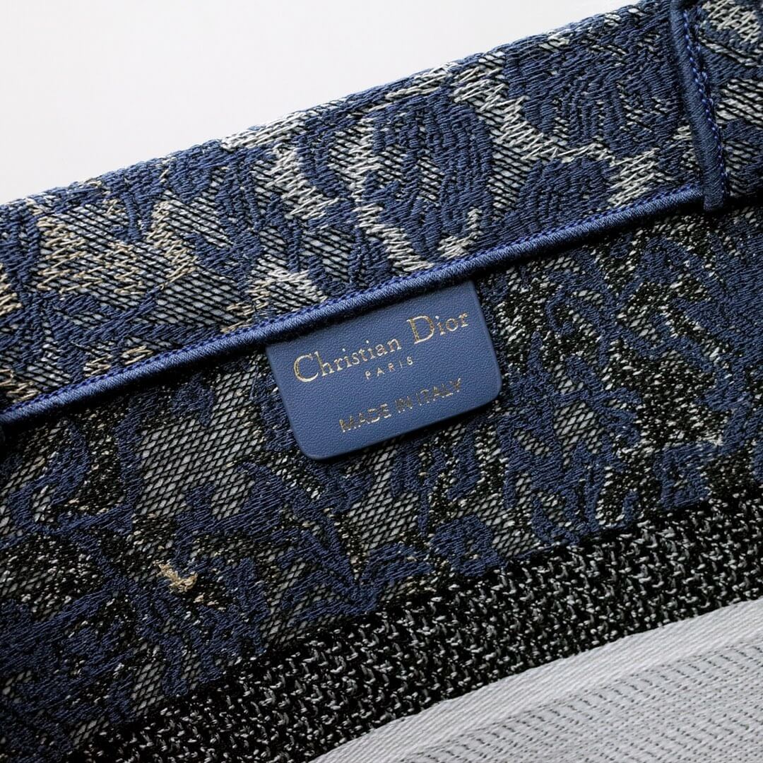 1286 book tote big size 36 5cm 41 5cm oblique embroidery blue