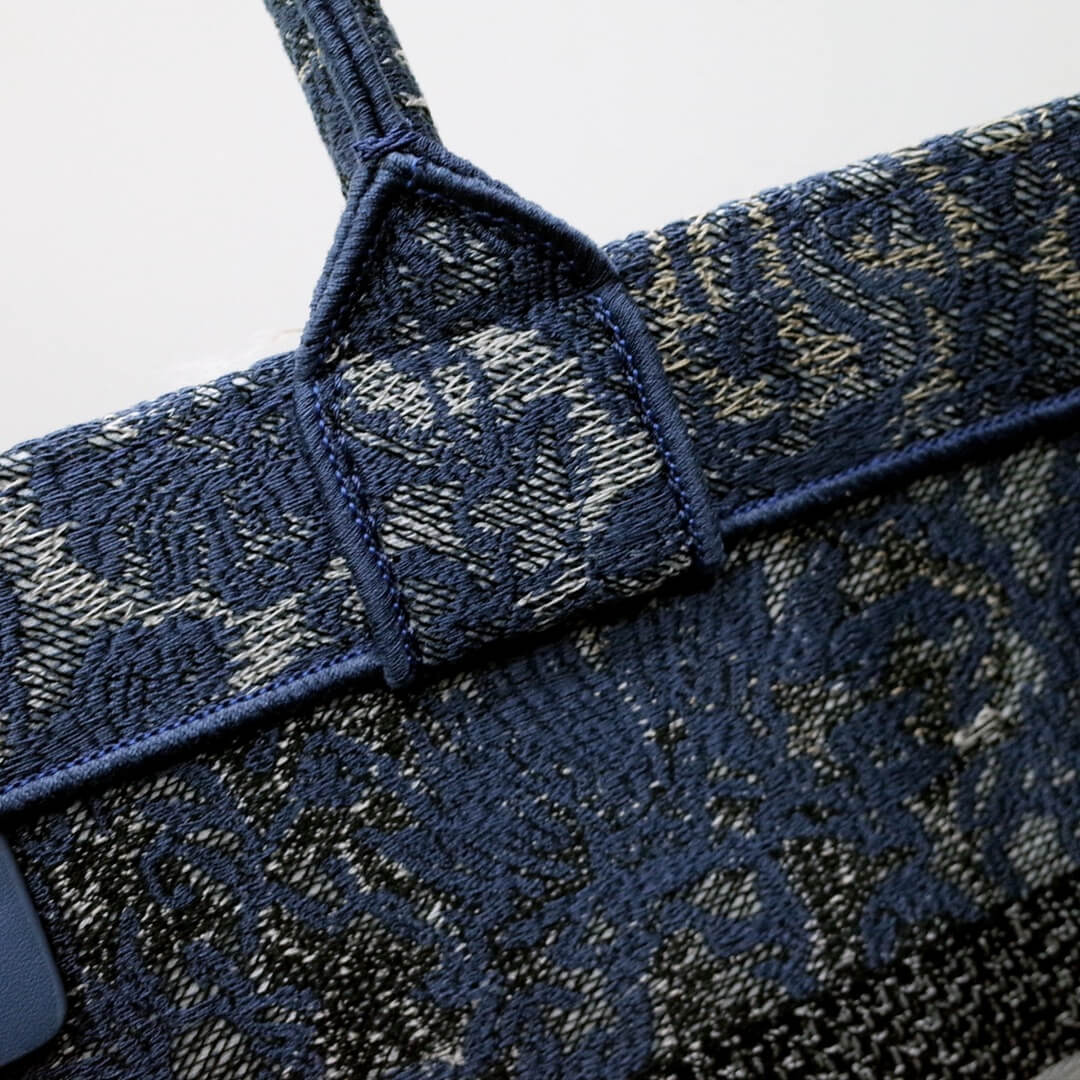 1286 book tote big size 36 5cm 41 5cm oblique embroidery blue