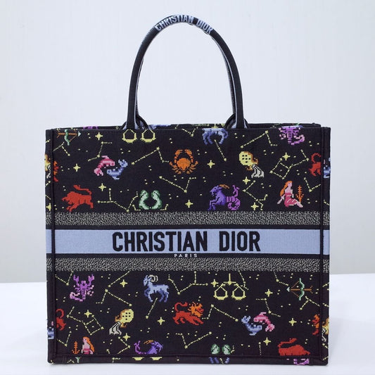 1286 medium book tote constellation black red